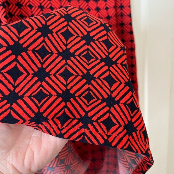 Merona Red & Navy Patterned Polyester Dress Women’s Size Medium - Picture 3 of 11